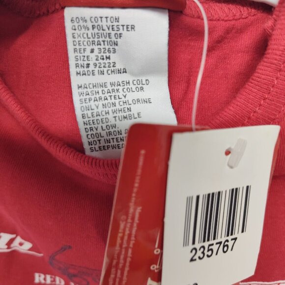 Radio Flyer 1 Piece Snap Bottom Outfit 2004 Red with Grey Sleeve 24 Months NWT - Picture 9 of 10